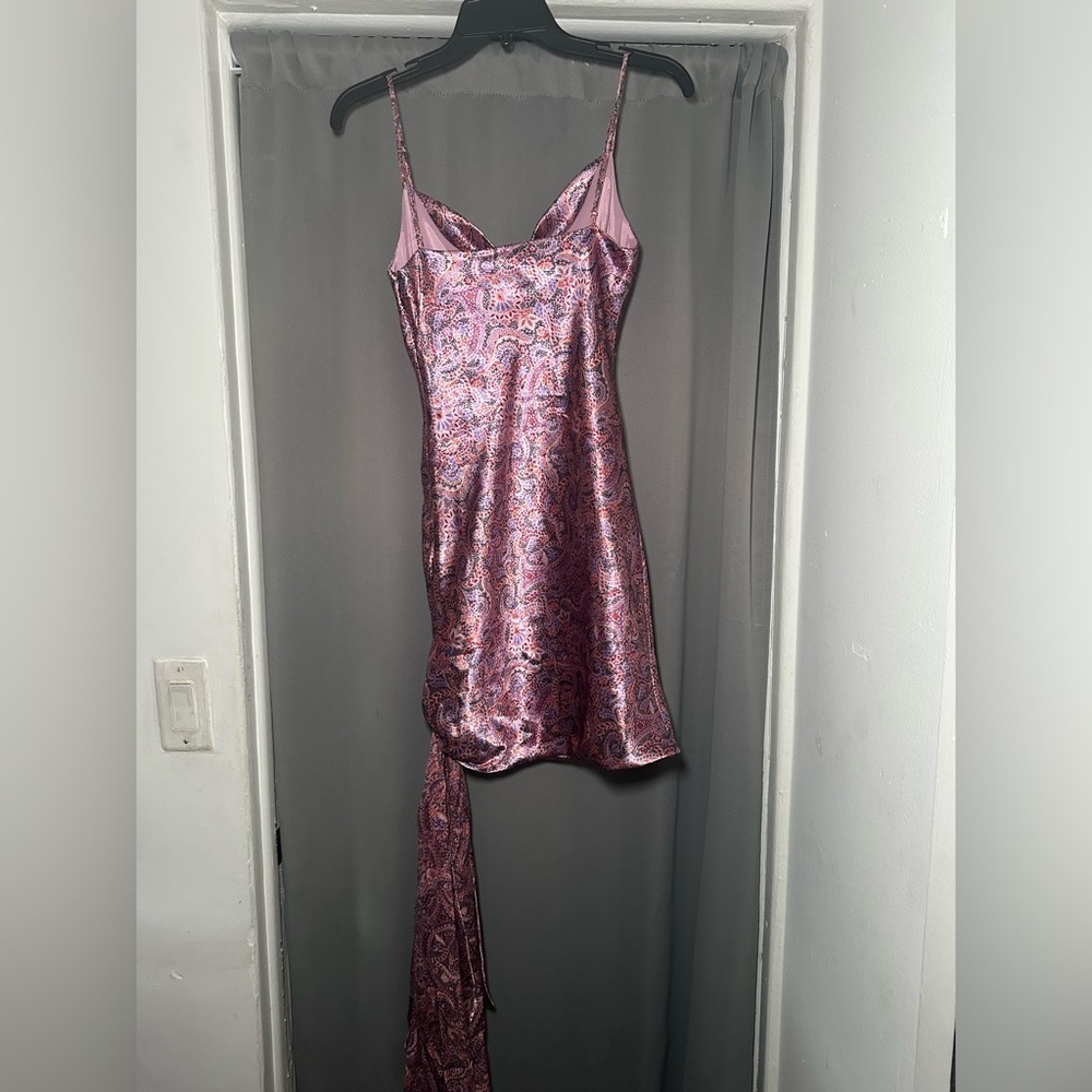 Cinq a Sept Pink Ryder Paisley Print Silk Mini Cocktail Slip Dress Size 4 - Picture 14 of 16